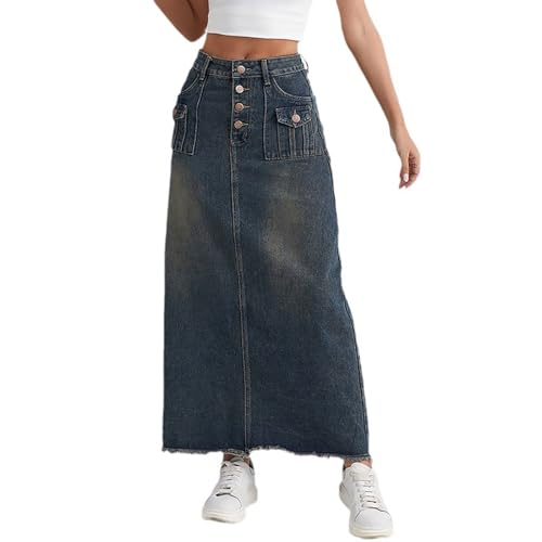 Amazon.com: Glkaend Women's Denim Skirt Frayed Distressed